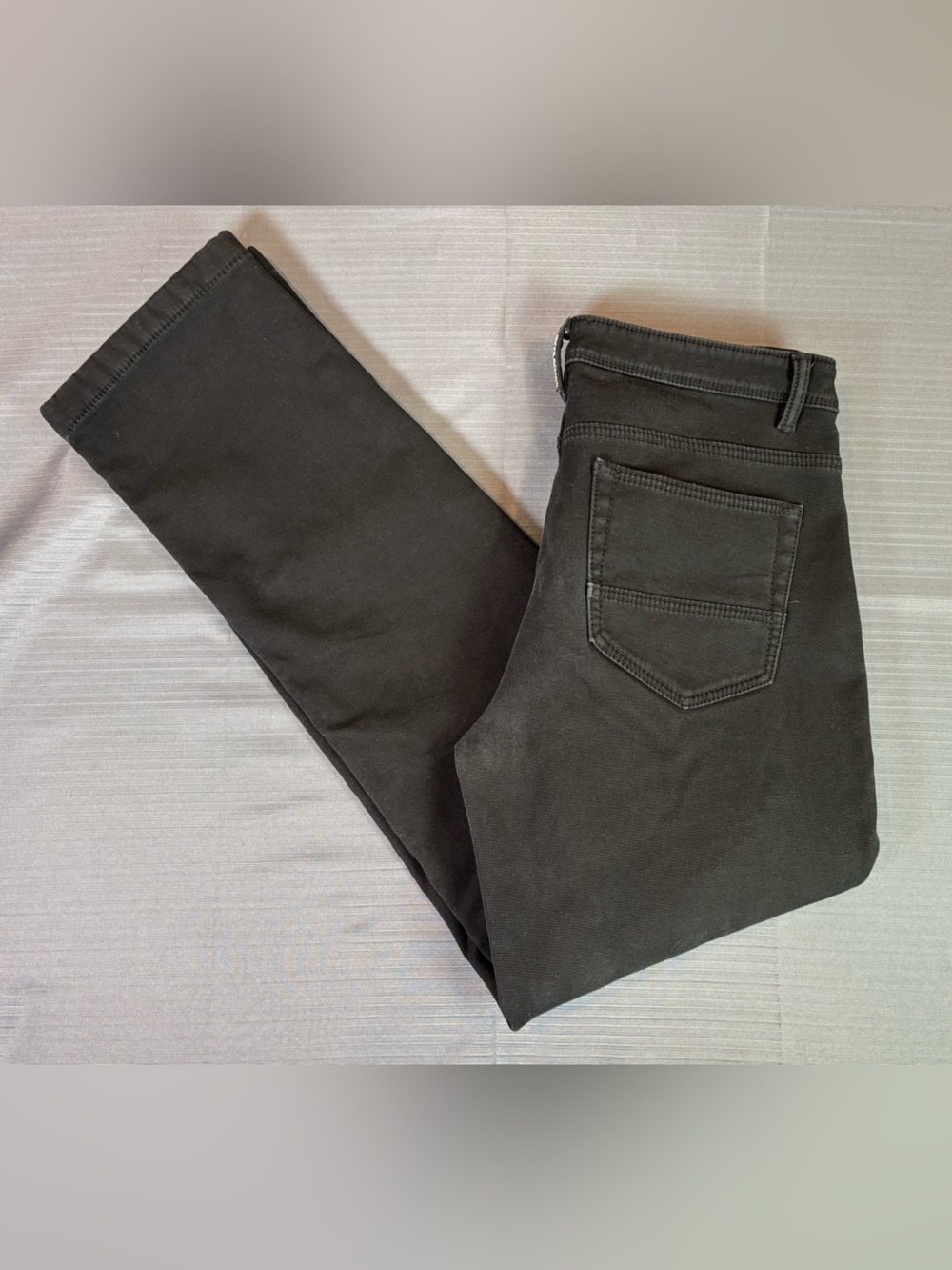 CAT Caterpillar Fleece Lined Canvas Work Pants Black 34x34 Straight Leg